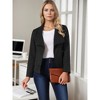 INSPIRE CHIC Women's Faux Suede Fall Winter Long Sleeve Open Front Cropped Jackets Black Medium - 2 of 4