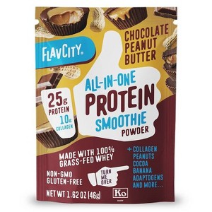 FlavCity Single Serve Protein Smoothie Powder - Chocolate Peanut Butter - 46gms - 1 of 2