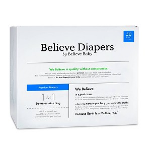 Believe Baby Premium Viscose Made from Bamboo Disposable Diapers (Select Size and Count) - 1 of 4