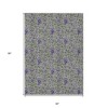 Olive Green Sage And Purple Floral Washable Indoor Outdoor Area Rug - 3 of 4