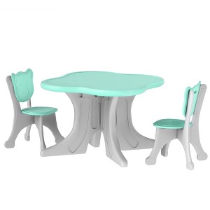 Aghana Digitals 3-Piece HDPE Kids Activity Table & Chairs Set, Light Blue - Portable, Safe for 3-6 - 1 of 4
