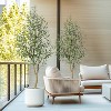 Olive Trees Artificial Indoor,Faux Silk Plant - Fake Potted Tree with White Planter with Natural Wood Trunk and Lifelike Fruits for Home Office Decor - 3 of 4
