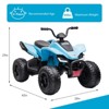 Acekool 24V Kids ATV 4 Wheeler with 800W Motor, Bluetooth, LED Lights & 2-Speed Settings (Blue) - 2 of 4