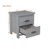 KTMBDW Vintage Nightstand Bedside Table, Wooden Nightstand for Bedroom, End Table with 2 Drawers, Large Storage Space - 4 of 4