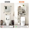 Dyonery 32.3''W Over The Toilet Shelf with Toilet Paper Holder, Bathroom Organizers and Storage Over Toilet with Adjustable Bottom Bar，White/Gray - 3 of 4