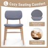 QingMoon Mid Century Dining Chairs Set of 2, Kitchen Accent Chairs, Wooden Chair with Upholstered Backrest and Seat for Living Room - 2 of 4