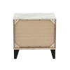 PAGED Rustic Nightstand, Storage Bedside Table with Drawers, Side Table with Faux Marble Top for Bedroom - 4 of 4