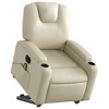 vidaXL Electric Massage Recliner Chair - Cream Faux Leather Stand-up Armchair with Vibration Massage, Power Lift, Cup Holders for Living Room Comfort - 3 of 4