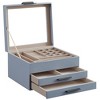 Jewelry Box with Glass Lid Accessory Organizer Case for Rings Necklaces Earrings - 3 of 4