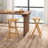 Tangkula Outdoor Bar Stools Set of 2 w/ Countered Seat & Footrest Patio Bistro Stools - 3 of 4