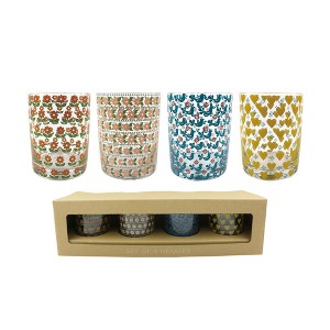 Transpac Glass Retro Juice Glasses Set of 4 Home Decorations Spring - 1 of 1