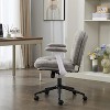 Grey Cross-Leg Flip-Arm Chair: Wide Seat Swivel ¨C Comfy Desk/Vanity for Women, Home/Office Ready - 4 of 4