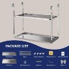 Multiple Sizes Stainless Steel Commercial Prep Table with Adjustable Undershelf, 2-Tier Metal Table for Kitchen, Restaurant, Home, Garage - 4 of 4
