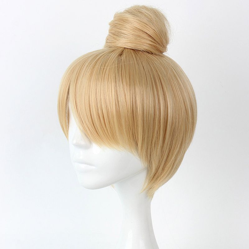 Unique Bargains Women's Wigs 14" Gold Tone with Wig Cap Short Hair, 3 of 7