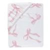 Lambs & Ivy Coquette Bows Aesthetic Pink Cotton Baby Fitted Crib/Toddler Sheet - 4 of 4