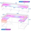 U Shaped Computer Gaming Desk, Reversible L Shaped Desk w/Monitor Stand, Large Corner Desk w/Storage Shelves for Home Office - 4 of 4
