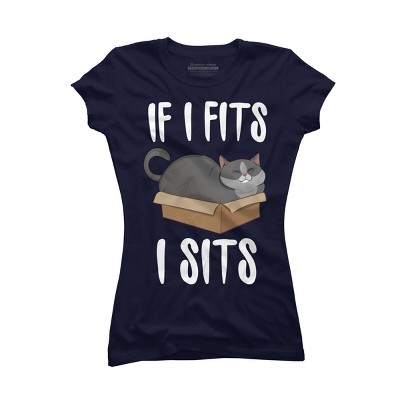 Junior's Design By Humans Cat In A box By Freshoutlook T-Shirt
