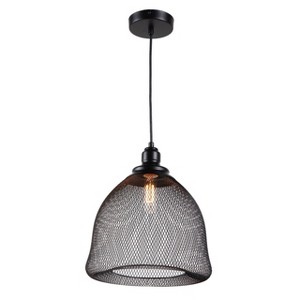 Chloe Lighting Ironclad Industrial 1 Light Textured Black Mini Ceiling Pendant 12" Wide - 1 of 1