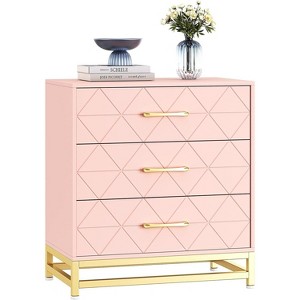 Jojoka Elegant 3-Drawer Wooden Dresser with Lacquered Finish – Compact Storage Chest for Bedroom, Laundry Room & Home Office - 1 of 3