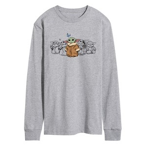 Men's - Star Wars - The Mandalorian Grogu Chest Long Sleeve Graphic T-Shirt - 1 of 3