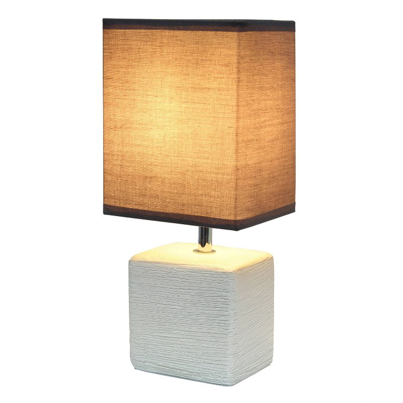 Petite Faux Stone Table Lamp with Fabric Shade - Simple Designs, 2 of 9