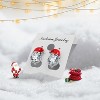 Red Christmas Hat Stud Earrings with Crystal Gems for Holiday Events. - 3 of 4