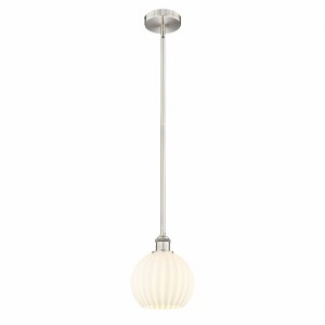White Venetian - 1 Light Stem Hung Mini Pendant In Modern Style-9.5 Inches Tall and 8 Inches Wide - 1 of 1