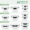 LunaLulinlk 34-Piece Glass Food Storage Container Set, Glass Lunch Box with Snap Lid, Glass Lunch Box, Airtight Bento Box, Black - 2 of 4