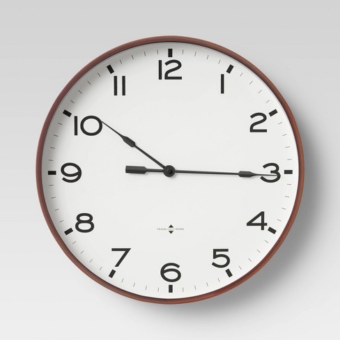 16 Thin Frame Wall Clock Red/Brown - Threshold™