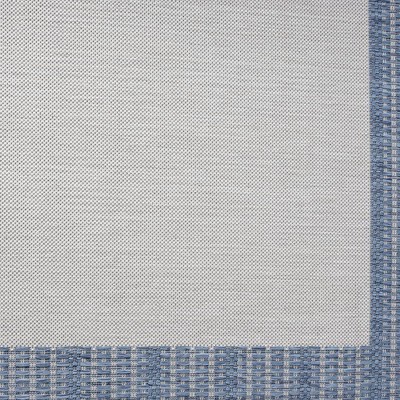 5'2" x 7'2" Gray and Blue Synthetic Indoor/Outdoor Rug