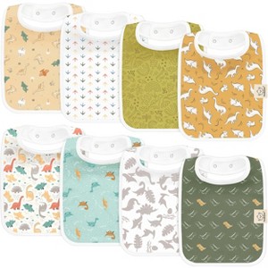 KeaBabies 8-Pack Organic Baby Bibs for Boy, Girl, Drool Bibs, Baby Bib for Girls, Boys,  Newborn Teething Bibs - 1 of 4