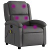 VidaXL Massage Recliner Chair Gray Real Leather - 2 of 4
