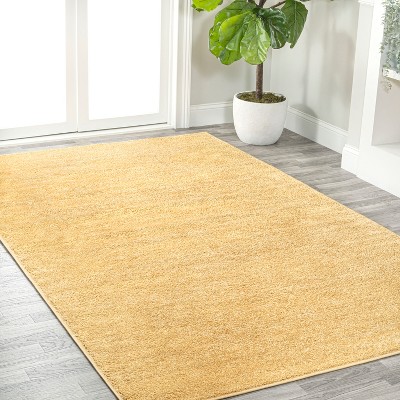 Mustard Synthetic Low-Pile Reversible Indoor Area Rug