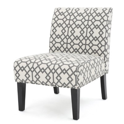 Kassi Accent Chair Gray Geometric Patterned - Christopher Knight Home