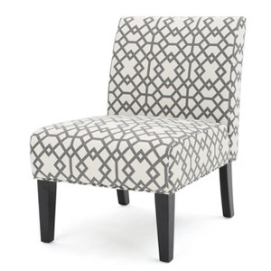 Kassi Accent Chair Gray Geometric Patterned - Christopher Knight Home, Grey Geometric