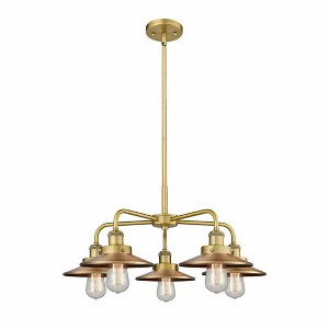 Ballston Urban - 5 Light Stem Hung Chandelier In Industrial Style-11 Inches Tall and 26 Inches Wide - 1 of 1