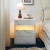KTMBDW Nightstands with Acrylic Board LED Light Night Stand, Modern Bedside Table with 3 Drawers & Open Compartment - 2 of 4