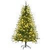 6FT Pre-Lit Aspen Fir Artificial Christmas Tree with Wreath & Garland,Grass Green Xmas Tree with 380 Multi-Color LED Lights, 11 Lighting Modes - 2 of 4