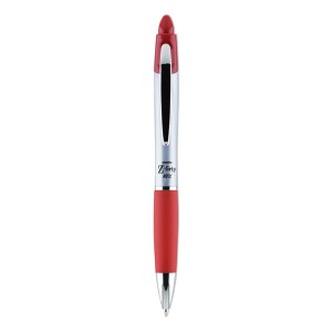 Zebra Z-Grip MAX Ballpoint Pen, Retractable, Medium 1 mm, Red Ink, Silver/Red Barrel, 12/Pack - 1 of 2
