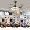 YIYIBYUS 42in Gold Modern LED Ceiling Fan With 4 Retractable Blades, 6 Wind Speeds - 3 of 4