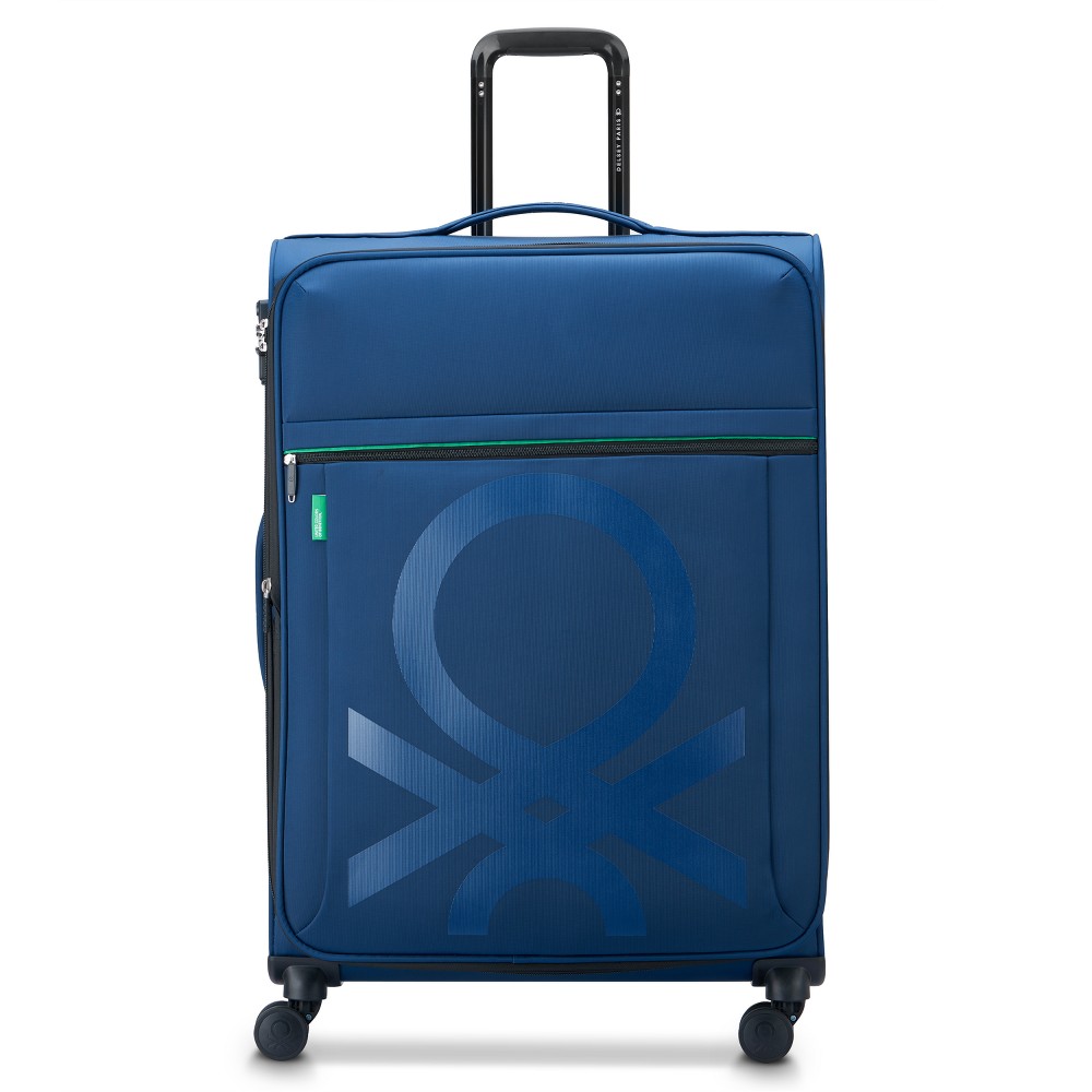 Photos - Luggage United Colors of Benetton x DELSEY PARIS Large Checked Color Block 27" Softside Spinner Suitcase - Navy Blue 