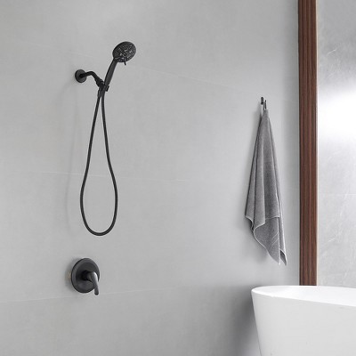 Matte Black Stainless Steel Handheld Rain Shower Head with Filter