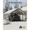 13'x26'x11' Oversized Metal Carport, Permanent Shelter Steel Carport for All-Weather for Full-Size Pickup Trucks, Boats, Tractors, SUVs, N.W. 780 Lbs - 3 of 4