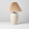 Ceramic Table Lamp Cream with Pleated Fabric Shade - Hearth & Hand™ with Magnolia - 2 of 4