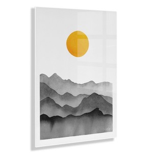 Kate & Laurel All Things Decor 23" x 31" Mountain Range Silhouette by Cat Coquillette Unframed Wall Canvas Black/Yellow - 1 of 4