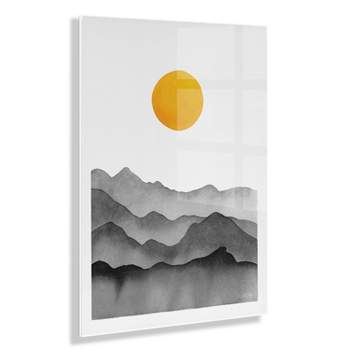 23" x 31" Mountain Range Silhouette by Cat Coquillette Unframed Wall Canvas Black/Yellow - Kate & Laurel All Things Decor