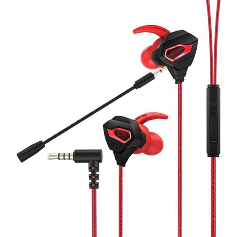 Wired Gaming Red Earbuds Bolt Axtion With Microphone For Pc Xbox