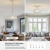 DORESshop 12 in. 3-Light Crystal Pendant Light Chrome Chandelier, Crystal Semi Flush Mount Ceiling Light for Kitchen Island, Foyer - 4 of 4