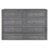 YOOCOZZ Queen Size Murphy Bed with Large Bottom Storage Drawer and Classic Faux Drawers Design - 2 of 4