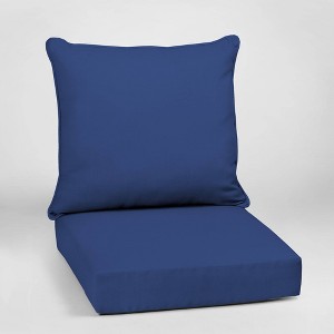 Canvas Texture Deep Seat Outdoor Cushion Set Lapis - Arden Selections